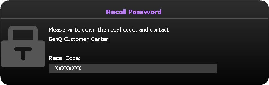 If you forget the password If the password function is activated, you will be asked to enter the six-digit password every time you turn on the projector.