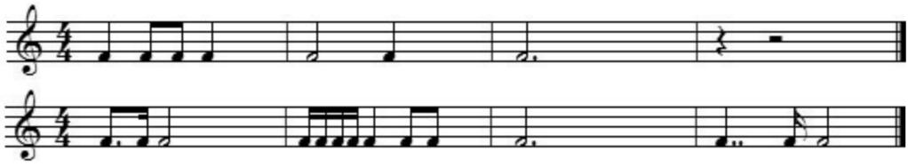 to make complete measures according to time signature