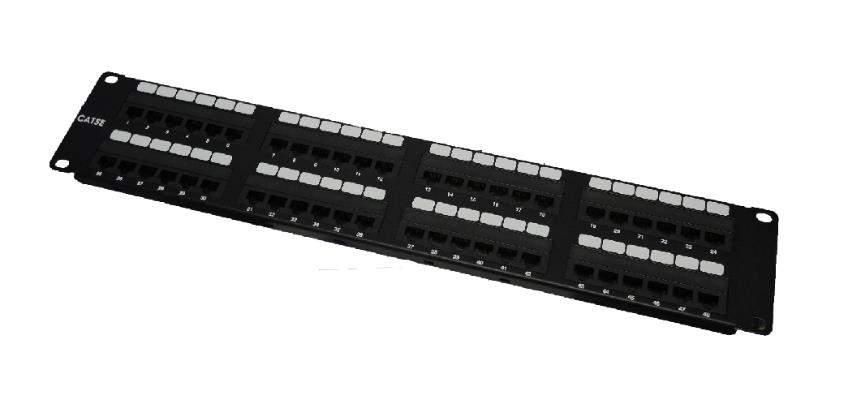 FEED-THROUGH MODULAR COUPLERS 24 modular couplers pre-installed 180 degree cat5e patch panel JLA-PN48 48-PORT HIGH