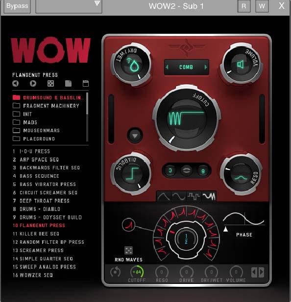 WOW Filterbank What is WOW2 WOW2 is a state of the art filter, offering 21 high quality filter types. Each filter type can be operated in vowel mode, giving you the best vocal sounds available.