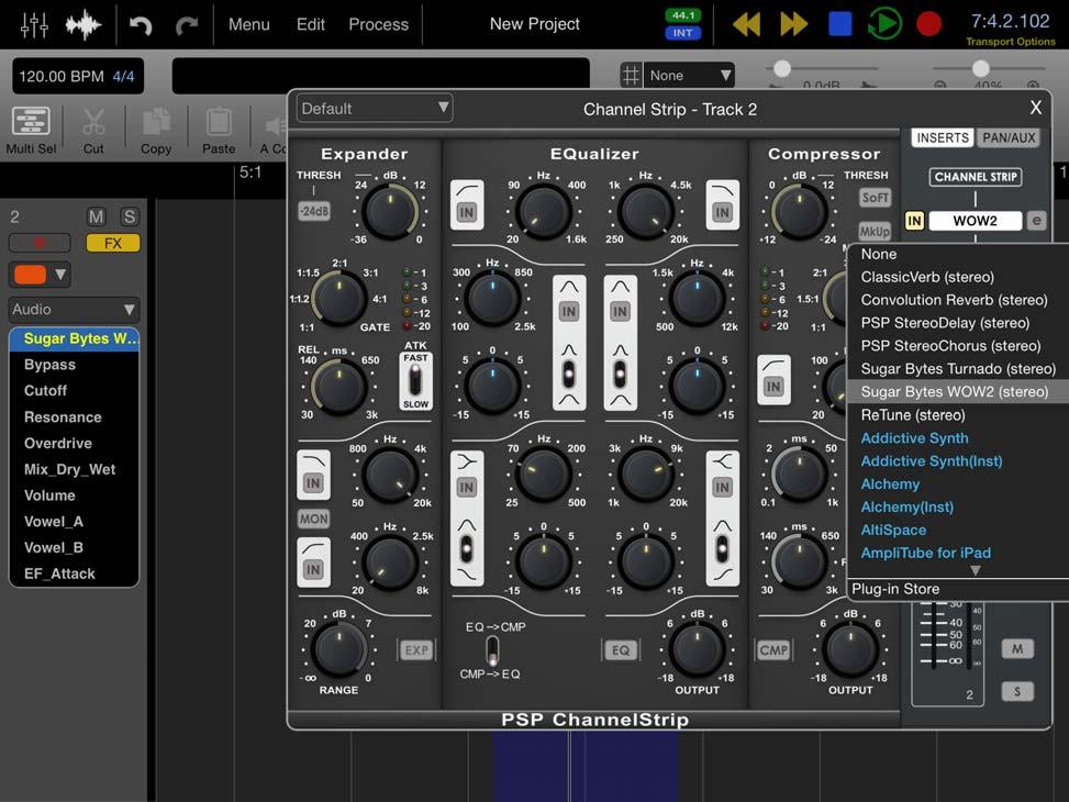 Host Integration Press the "FX" button on a track to open the ChannelStrip window and load WOW2 as an insert effect.