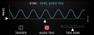 LFO An oscillator generates a control curve with different waveforms. The LFO has three sync modes. 1. Sync, Audio Trig: 2.