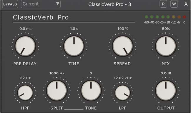 ClassicVerb Pro An upgraded version of ClassicVerb that is still CPU-friendly and offers more flexible studio-quality reverb adjustments.