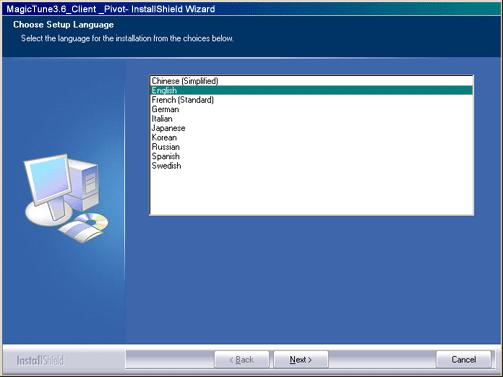 Overview Installation OSD Mode Color Calibration Uninstall Troubleshooting Installation 1. Insert the installation CD into the CD-ROM drive. 2. Click the MagicTune installation file. 3.