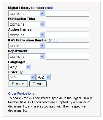 9 Figure 11 The IFAS Publication Search Tool Type your name into the author field, and click the Search button.