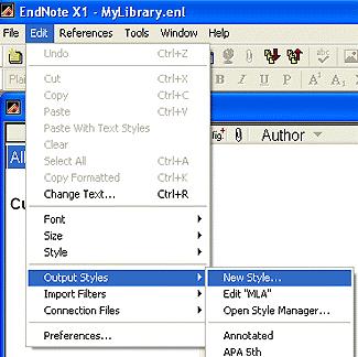 From within your library in EndNote, use the drop-down box to display styles and select one listed or add another by choosing Select Another Style.