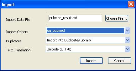 Next, in the Duplicates box, select Import into Duplicates Library.