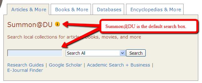 Summon@DU Enhancing Access to Library Content Collections Penrose Library is a victim of its own success.
