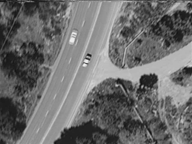 The median-6 EC algorithm was found to be particularly effective when coding aerial imagery due to the heavy motion involved. No ROI implicit or explicit resource allocation was used.