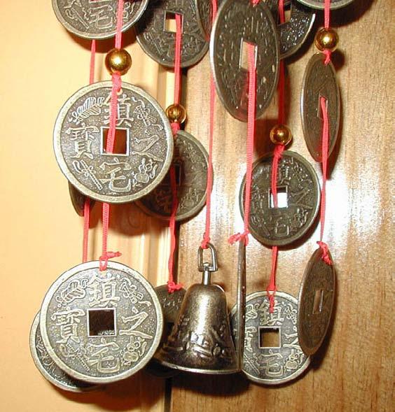 Tip: To call in money from career, hang a wind chime made of Chinese coins (sometimes called the Shower of Coins Wind Chime ) from a tree in your front yard, or hang the chime on your balcony.