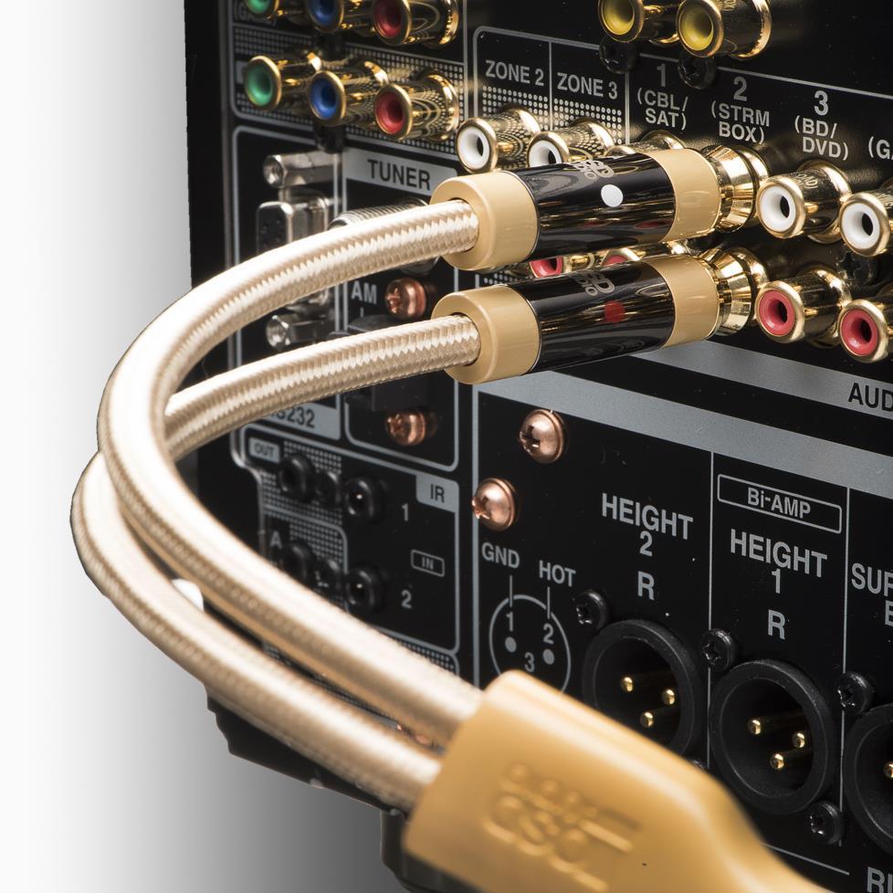 Low (Signal) Level Cables Unbalanced Stereo RCA - Pair RCA Stereo Cable Pair Audiophile Grade Dual RCA Stereo Interconnect Proprietary Custom Tooled Gold/Gun Metal Plated Connectors with Split Tipped