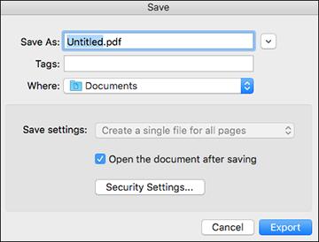 You see the Save Converted File As window: 9. Click the Export button. The file is saved and then opened in an application associated with the file type you selected, if available on your system.
