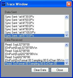 Options There are two items in the Options menu. Figure 68. Options Menu Show Trace Window The Show Trace Window command opens the Trace Window (see figure 69).