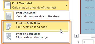 Publisher offers a variety of print settings that you can modify to suit your needs. Among these are two tools for advanced printing tasks: double-sided printing and collating.