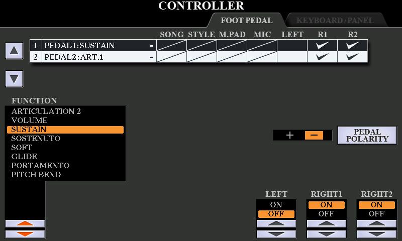 10 Connections Contents Footswitch/Foot Controller Settings.............................................. 116 Assigning a Specific Function to Each Pedal........................................ 116 MIDI Settings.