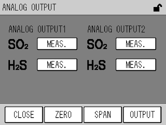 [LAMP HISTORY]: Displays the LAMP HISTORY screen (Fig. 66 on page 53) 6.3.1 Analog output Press the [ANALOG OUTPUT] button on the MENU/MAINTENANCE screen. The ANALOG OUTPUT screen will be displayed.