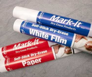 FILM Sheet & Roll Products Features & Benefits Mark-it Film Sheets and Rolls can also be used alone or to create on large dry-erase surface.