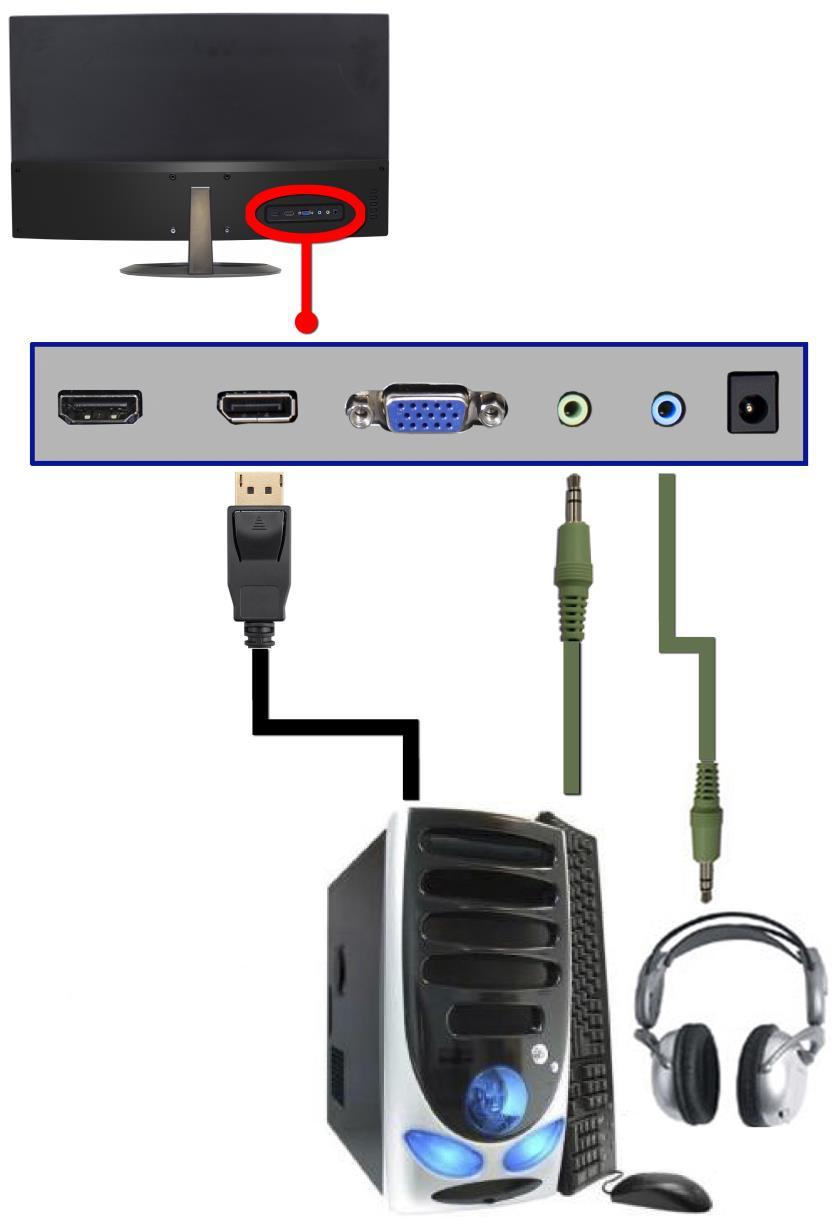 If You have DisplayPort Connection on Your Video Card 1. Make sure the power of the C275 LED MONITOR is turned off. 2.