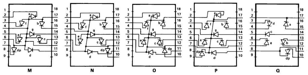 Internal Circuit Diagram (HDSP-900/-00 Series) Electrical/Optical Characteristics at T A = C Parameter Luminous Intensity/Segment [1, ] (Digit Average) Sym. Device HDSP- Min. Typ. Max.