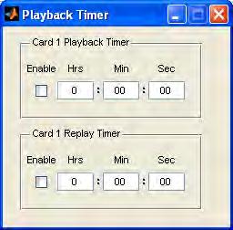 The Playback Timer dialogue window appears. Enter the length of time you want the card to play the noise in the Playback Timer section in the Hrs, Min, and Sec fields. This is the play duration.
