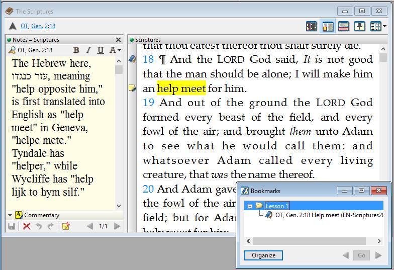 Annotation Tools You can highlight, assign topics, and create notes for selected text. You can also add multiple bookmarks.