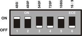 Using Your ATI HDTV Component Video Adapter 33 Display Modes DIP switch 3 is always OFF (540p is not supported) Set all DIP switches ON that correspond to the modes that your component input device