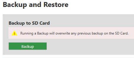 Check that you've saved all your work. 2. Select > Backup and Restore > Backup. Restoring your settings from a file on your CORIOmaster 1.