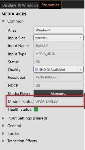 I can't update the firmware of my Streaming media and 4K playback input module What's the problem?