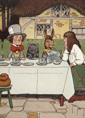 The Ten Minute Tutor - Read-a-long Video F-25 ALICE IN WONDERLAND CHAPTER 7: A MAD TEA PARTY Adapted for The Ten Minute Tutor by: Debra Treloar A ta-ble was set out, in the shade of the trees in