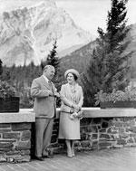Altered photograph of Queen Elizabeth and Prime Minister W.L.