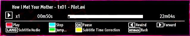 You can use or button to select a video file and press OK button to play a video. If you select a subtitle file and press OK button, you can select or deselect that subtitle file.