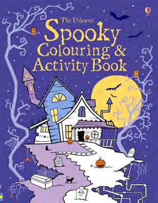 Spooky Colouring And Activity Book Kirsteen Robson Each right hand page has a black and white scene to colour, whilst each left hand pages features write in activities including doodles, spot the