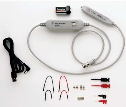 For testing differential FlexRay signals on the bench or in the field, Agilent recommends either the N2792A, which is a 200-MHz, 1-MΩ differential active probe, or the N2793A, which is an 800- MHz,