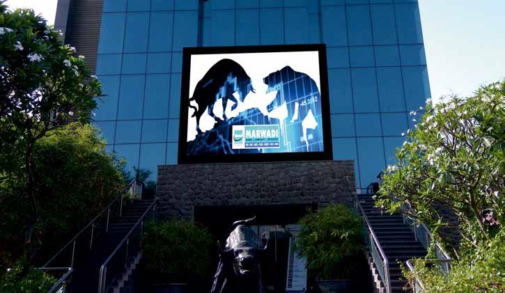 Marwadi group opted for Xtreme Media outdoor LED display solution at the entrance of the building.