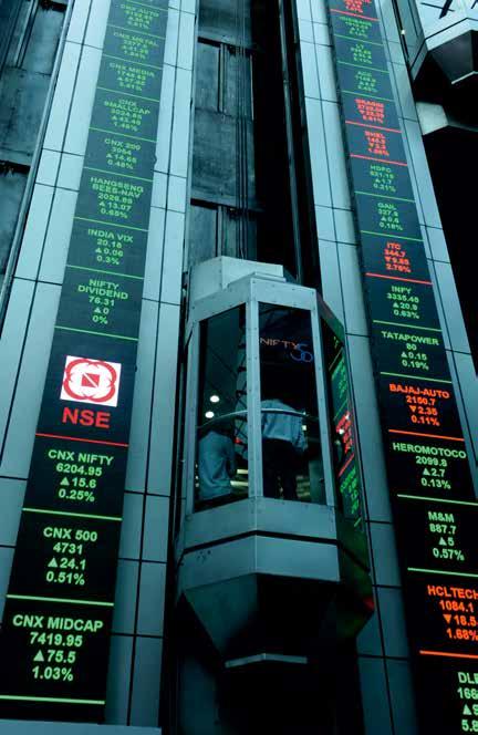 Application ( LED Ticker ) : Twin LED tickers are mounted on the interior façade of the office, the tickers display real time stock data feeds from