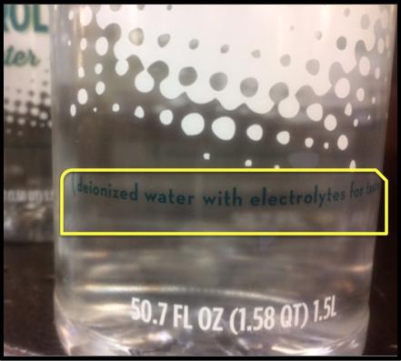 OK, so if I've got this right, a company deionizes water and then puts in electrolytes, which are... Ions. Does this make any sense? I think not.