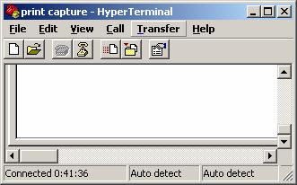 6. You will now be able to display incoming data from the SA 1454 in the Hyperterminal window. If this is all that is desired, go on to step 7.