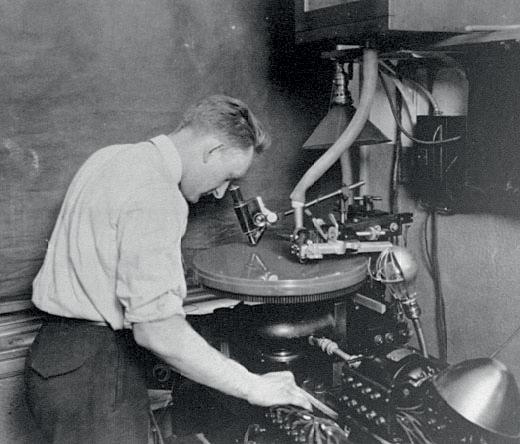 Fig. 30: Vitaphone engineer George Groves at a 1925