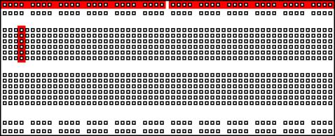 At the bottom you will find an LED matrix. The column decoding is provided by a 4- to-16 line decoder (inputs A to D) and the row value is supplied via a buffer (inputs 0 to 6).