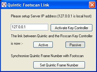 5. After clicking on the Footscan button, the Quintic Footscan link window will load. 6.
