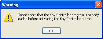 After clicking this button the window below will appear, click on OK if the key controller is loaded, if not close down Quintic and load the KC program. 7.