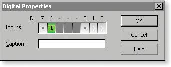 When a digital signal is on, it has the value 1 whereas when it is off, it has the value 0. Double-click on the command to select which digital inputs you wish to check.