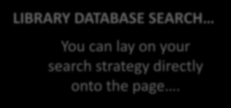 your search strategy