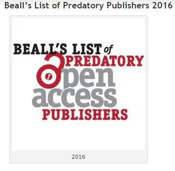 Deceptive Publishing/Predatory Journals March 2016 screen 9 First Response: Beall s List