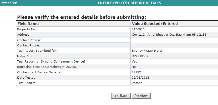 9. Scroll to the bottom of the draft receipt and select Submit Test Report 10.
