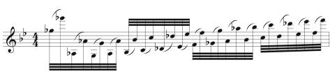 Seabolt 19 example, the transition into A prime begins through the orchestra with the pedal point and return of Theme A motives.