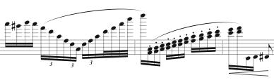 Seabolt 22 Moving the theme up two octaves helps the direction of the melodic line overall, which generally ascends over the course of measures 20 through 20 beat one.
