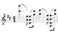 Motive b has a stepwise ascending motion, with grace notes to make the passage more complex