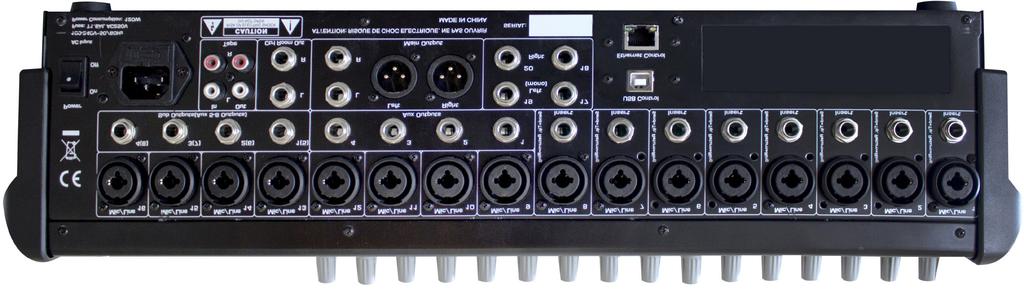 3 REAR PANEL FEATURES 3.1 Combo Jack Inputs, Channel 1-16 There are 16 mic/line channels that use a XLR-1/4 phone jack" combo connector.