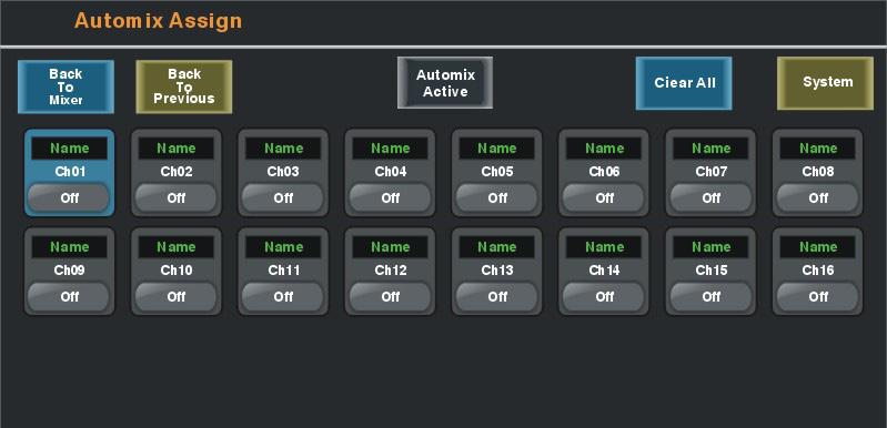 6.5 Automixer Assign The automixer is used to automate the mixing of multiple speech (not music) microphones to follow the dynamic nature of speech dialog and attenuate idle microphones.